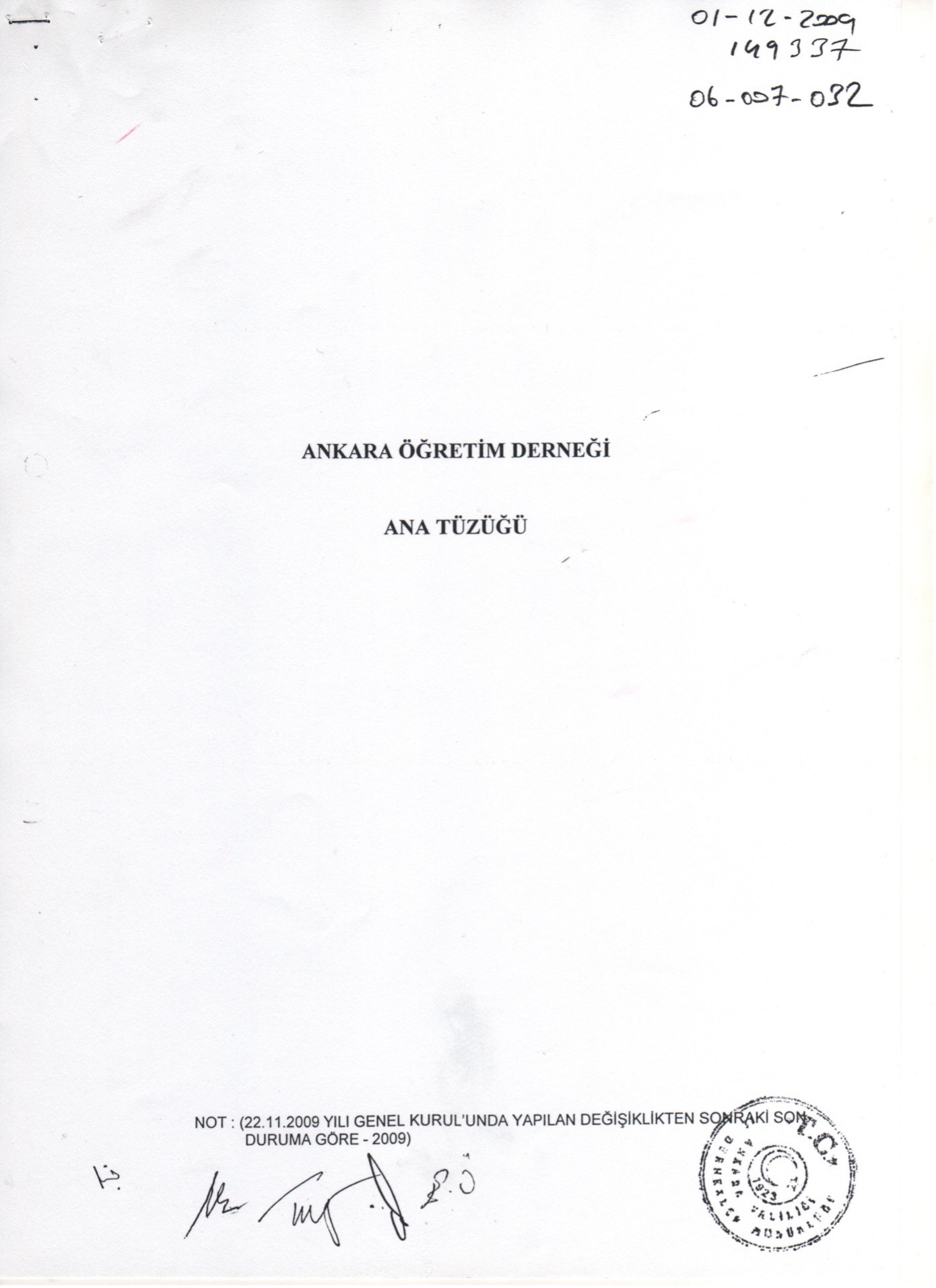 Tüzük Sayfa 1